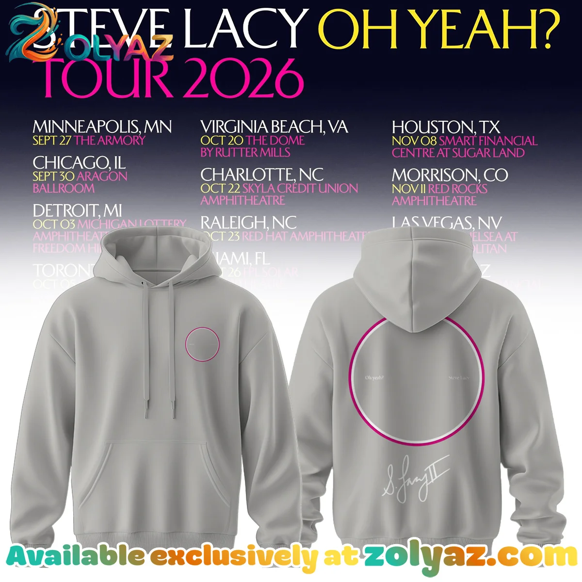Steve Lacy Oh yeah? Tour Signature Shirt & Hoodie (Release 6)