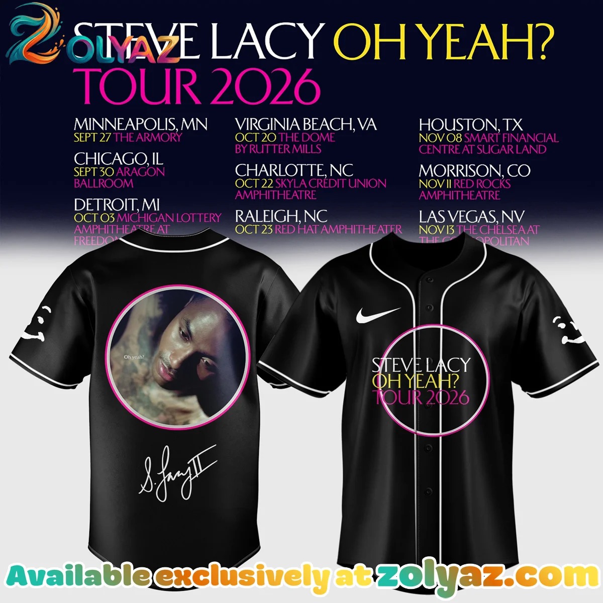 Steve Lacy Oh yeah Tour Signature Jersey (Style 11)