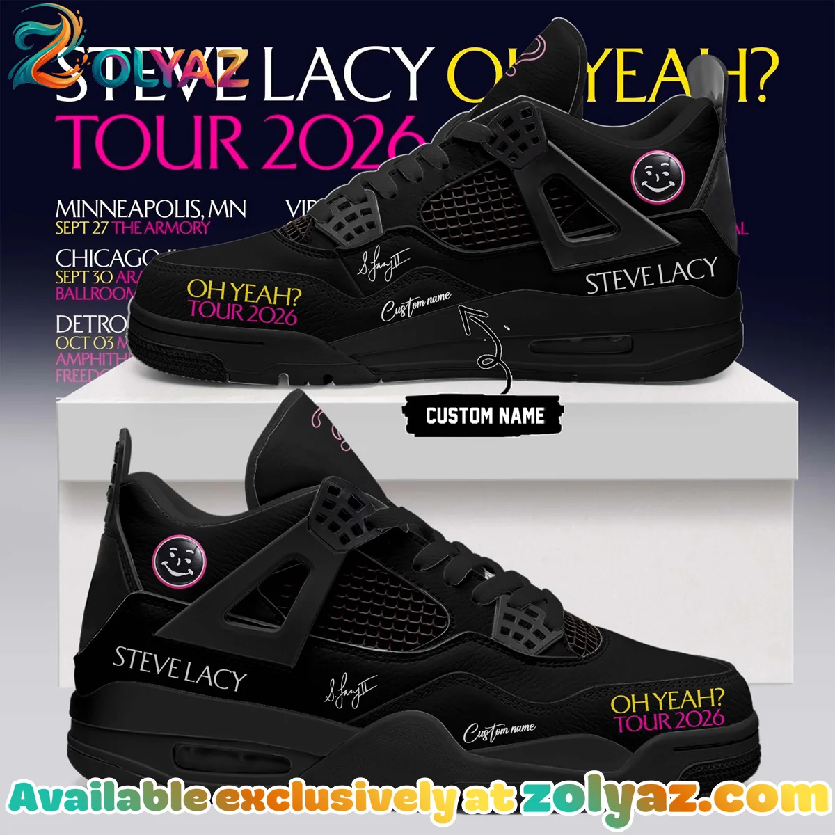 Steve Lacy Oh yeah? Tour Signature Custom Air Force 1 & Jordan 1 Shoes [Batch 21]