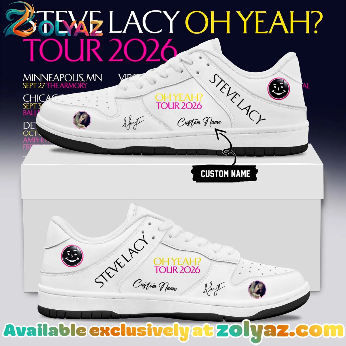 Steve Lacy Oh yeah? Tour Signature Custom Air Force 1 & Jordan 1 Shoes [Batch 23]