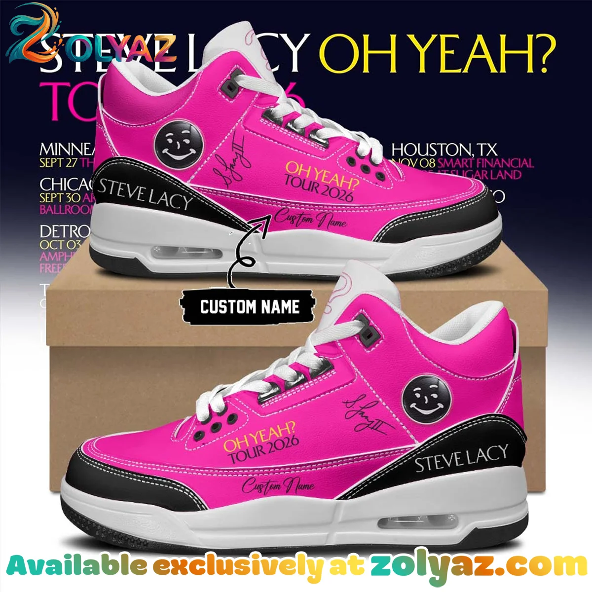 Steve Lacy Oh yeah Tour Signature Custom Air Force 1 & Jordan 1 Shoes [Drop 1]