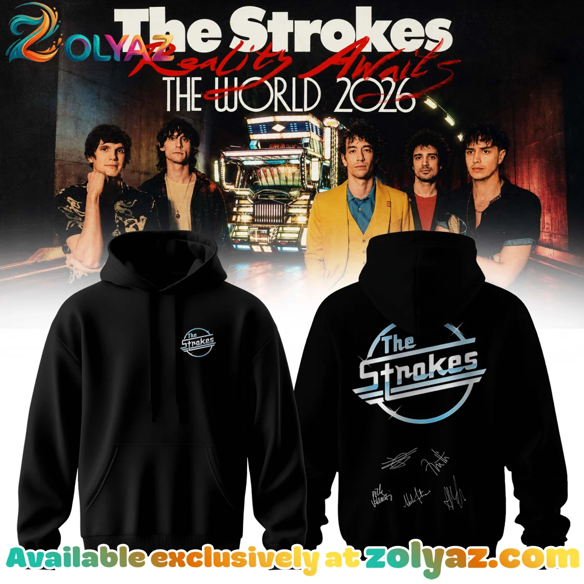 The Strokes Reality Awaits Tour Signature Shirt & Hoodie - Variant 9