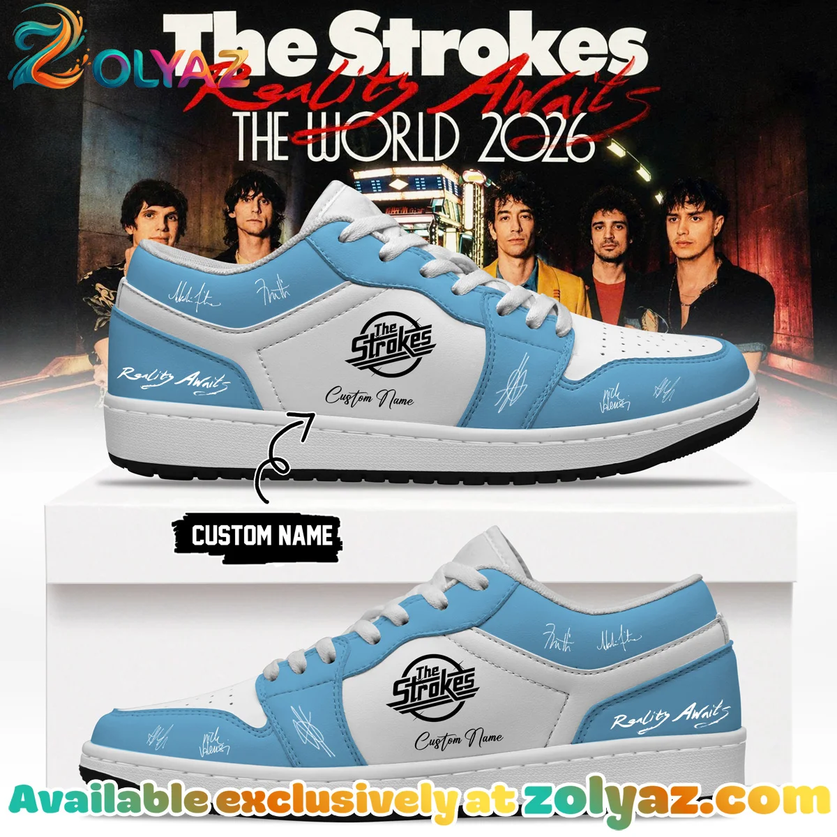 The Strokes Reality Awaits Tour Signature Custom Air Force 1 & Jordan 1 Shoes - Series 14
