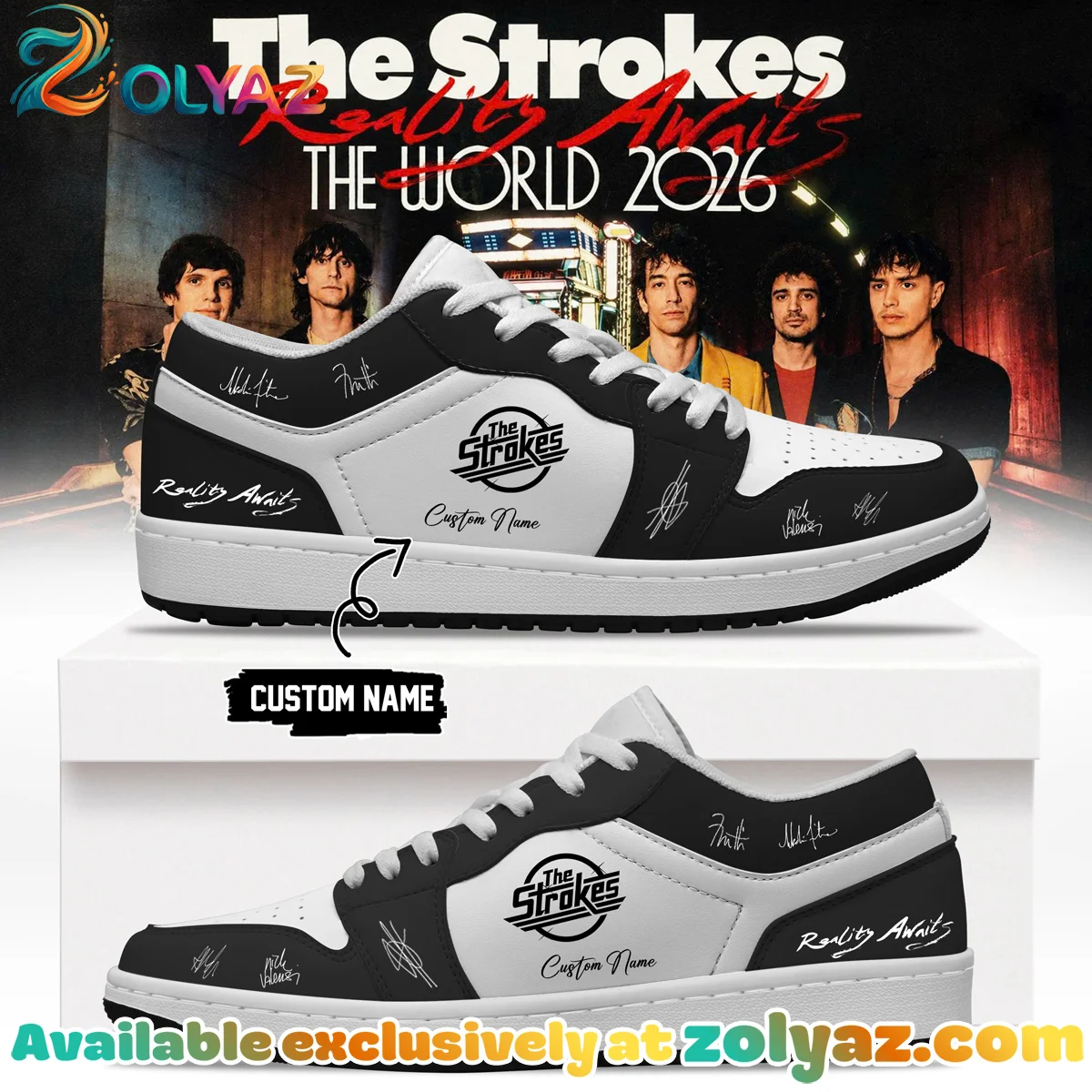The Strokes Reality Awaits Tour Signature Custom Air Force 1 & Jordan 1 Shoes - Series 15