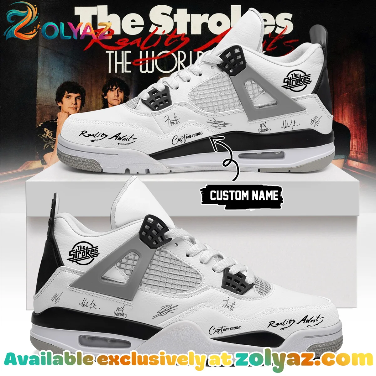 The Strokes Reality Awaits Tour Signature Custom Air Force 1 & Jordan 1 Shoes (Release 16)