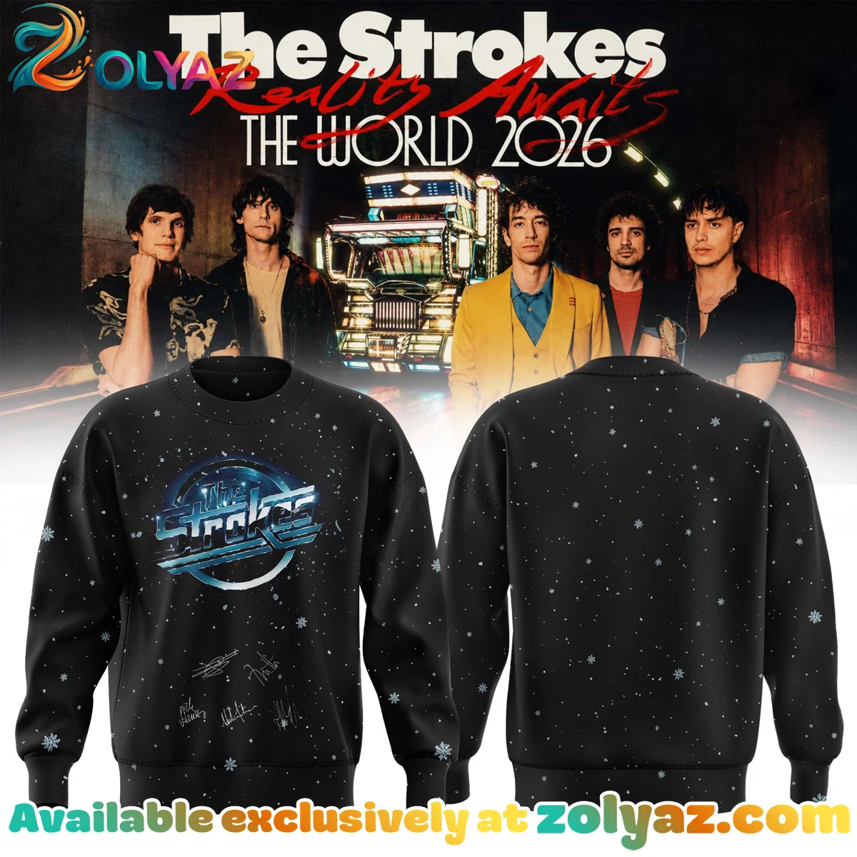 The Strokes Reality Awaits Tour Signature Shirt & Hoodie (Design 21)
