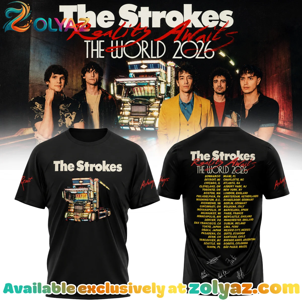 The Strokes Reality Awaits Tour Signature Shirt & Hoodie - Part 5