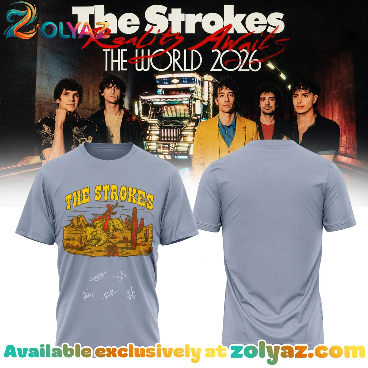 The Strokes Reality Awaits Tour Signature Shirt & Hoodie (Style 10)