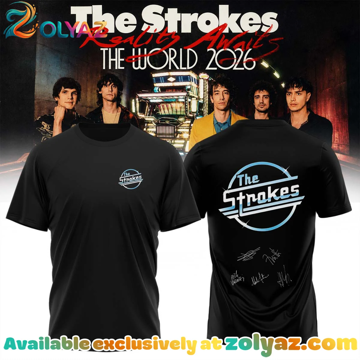 The Strokes Reality Awaits Tour Signature Shirt & Hoodie (Release 13)