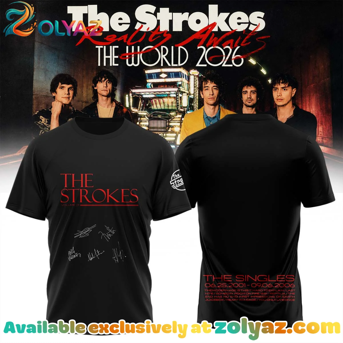 The Strokes Reality Awaits Tour Signature Shirt & Hoodie - Part 4