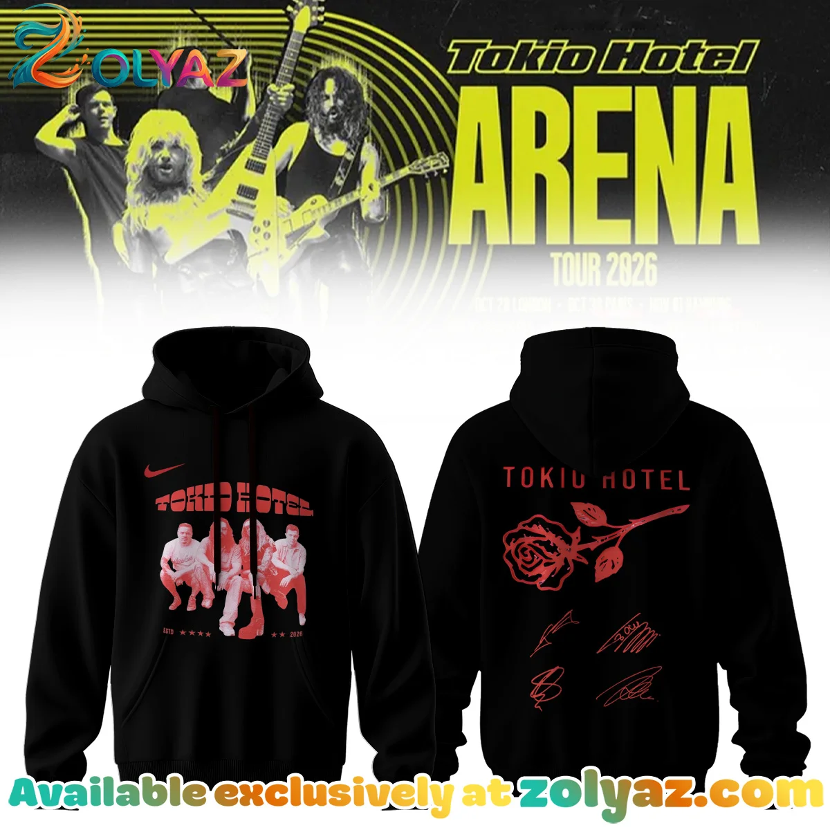 Tokio Hotel ARENA TOUR Signature T-Shirt & Hoodie (Design 3)