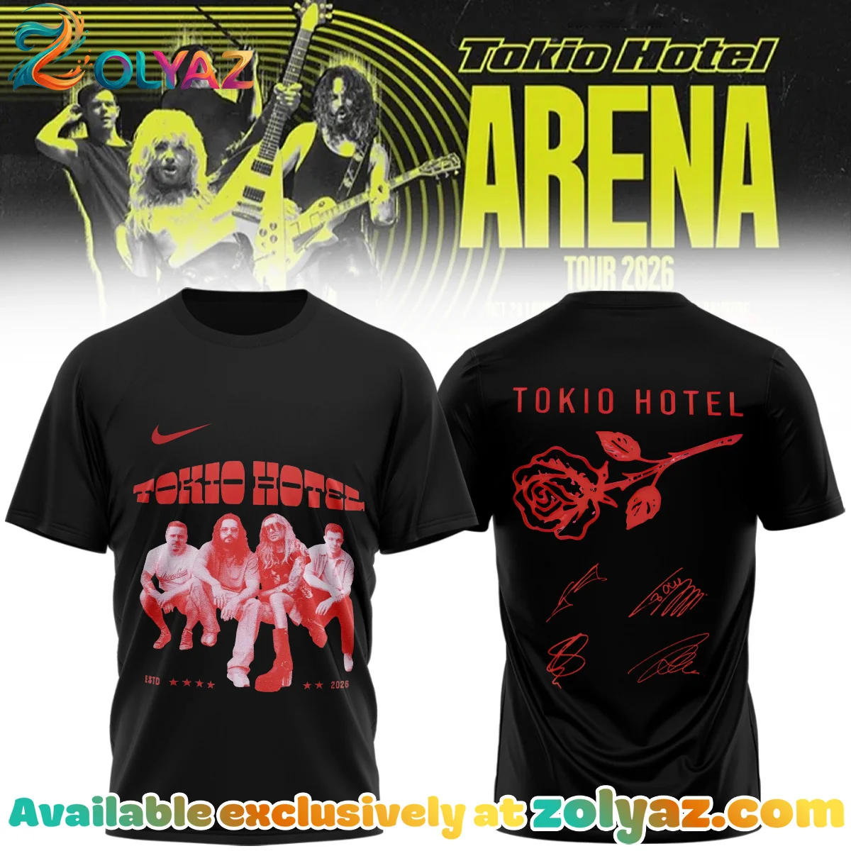Tokio Hotel ARENA TOUR Signature T-Shirt & Hoodie [Batch 11]