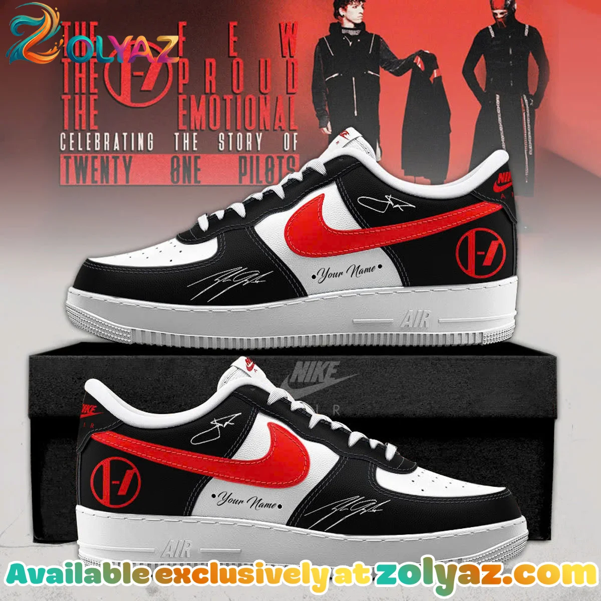 Twenty One Pilots Custom Air Force 1 & Jordan 1 Shoes [Batch 1]