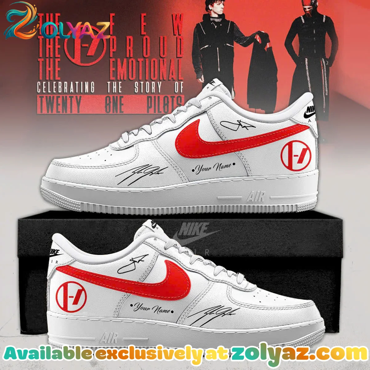 Twenty One Pilots Custom Air Force 1 & Jordan 1 Shoes - Variant 2