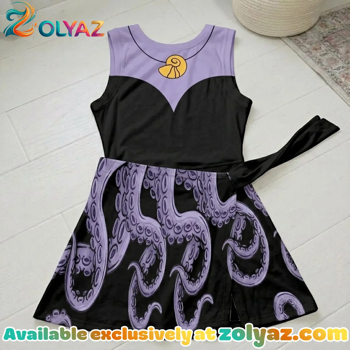 Ursula Athletic Dress - Tennis Dress Skirt, Disney Villains Park Vacation Outfit, Ursula Skort Dress