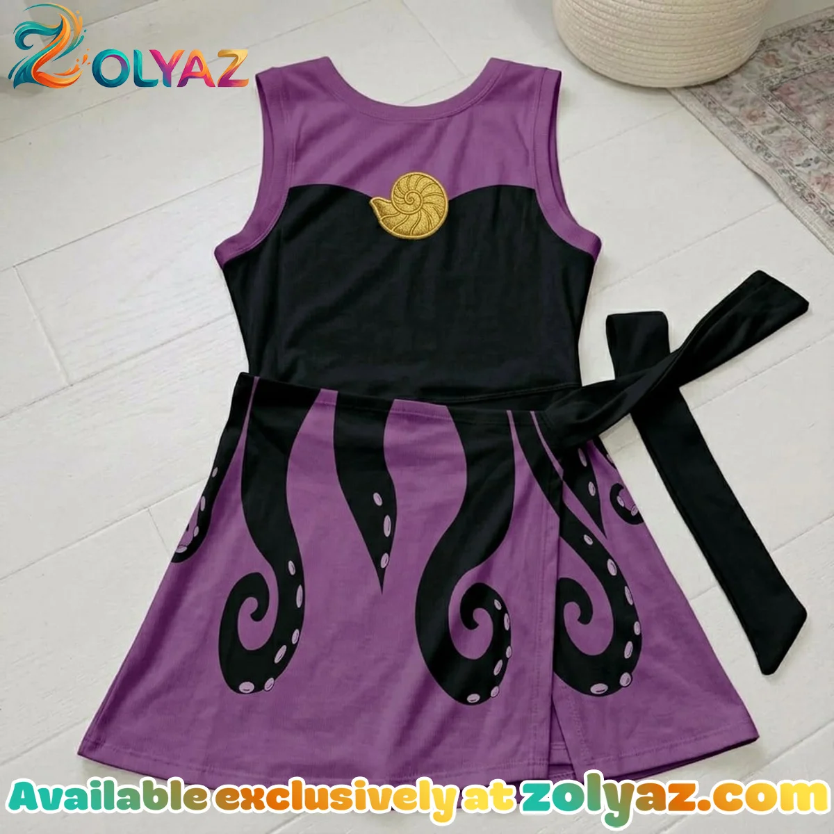 Ursula Cosplay Athletic Dress - Tennis Dress Skirt, Disney The Little Mermaid Villain Skater Outfit Ursula Cosplay Athletic Dress - Tennis Dress Skirt, Disney The Little Mermaid Villain Skater Outfit