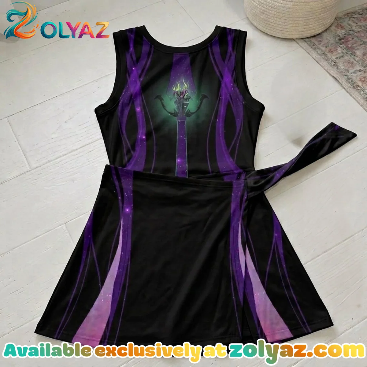 Villains Halloween Athletic Dress - Tennis Dress Skirt, Evil Queen Maleficent Ursula Disney Halloween Dress Villains Halloween Athletic Dress - Tennis Dress Skirt, Evil Queen Maleficent Ursula Disney Halloween Dress