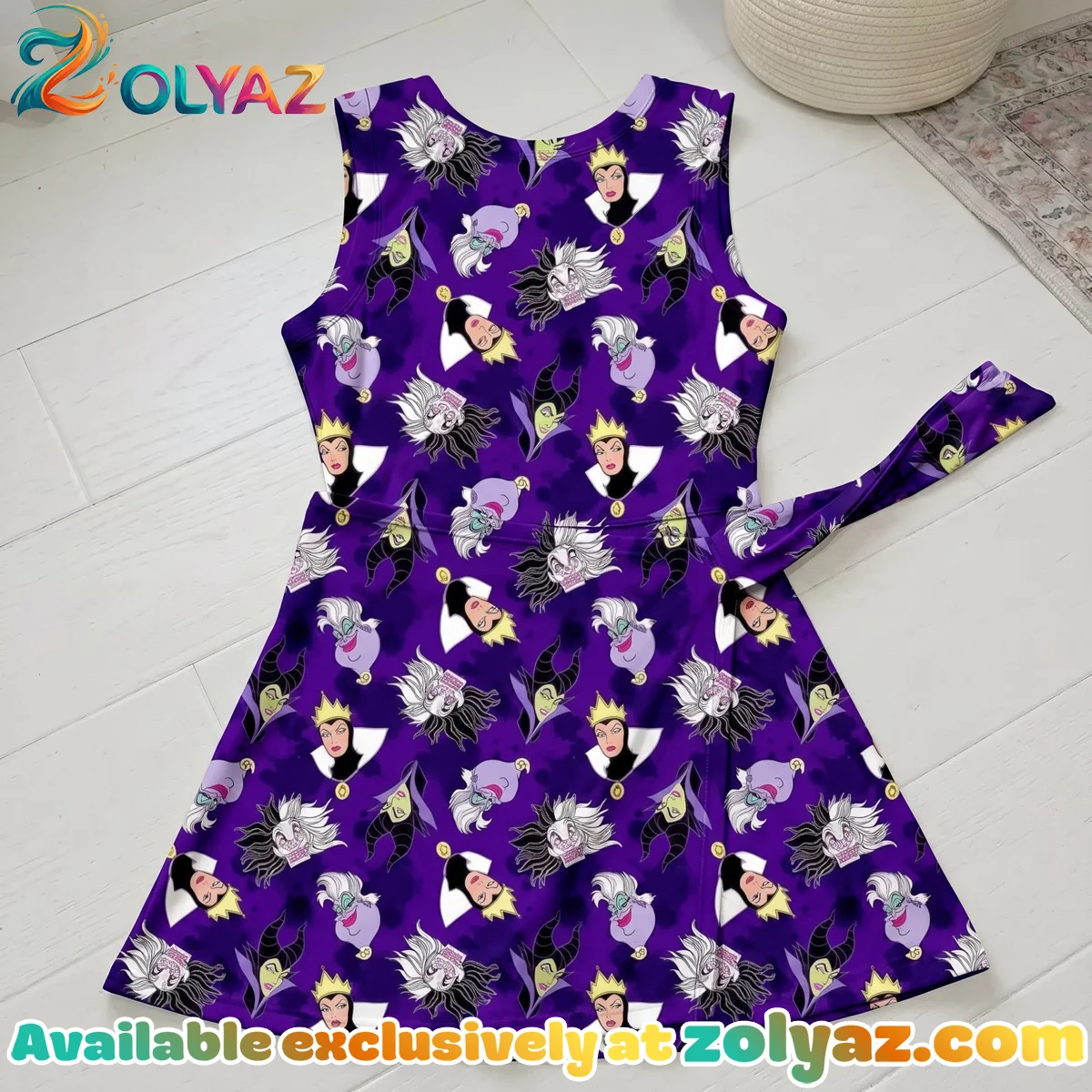 Villains Halloween Athletic Dress - Tennis Dress Skirt, Evil Queen Maleficent Ursula Disney Halloween Dress Villains Halloween Athletic Dress - Tennis Dress Skirt, Evil Queen Maleficent Ursula Disney Halloween Dress