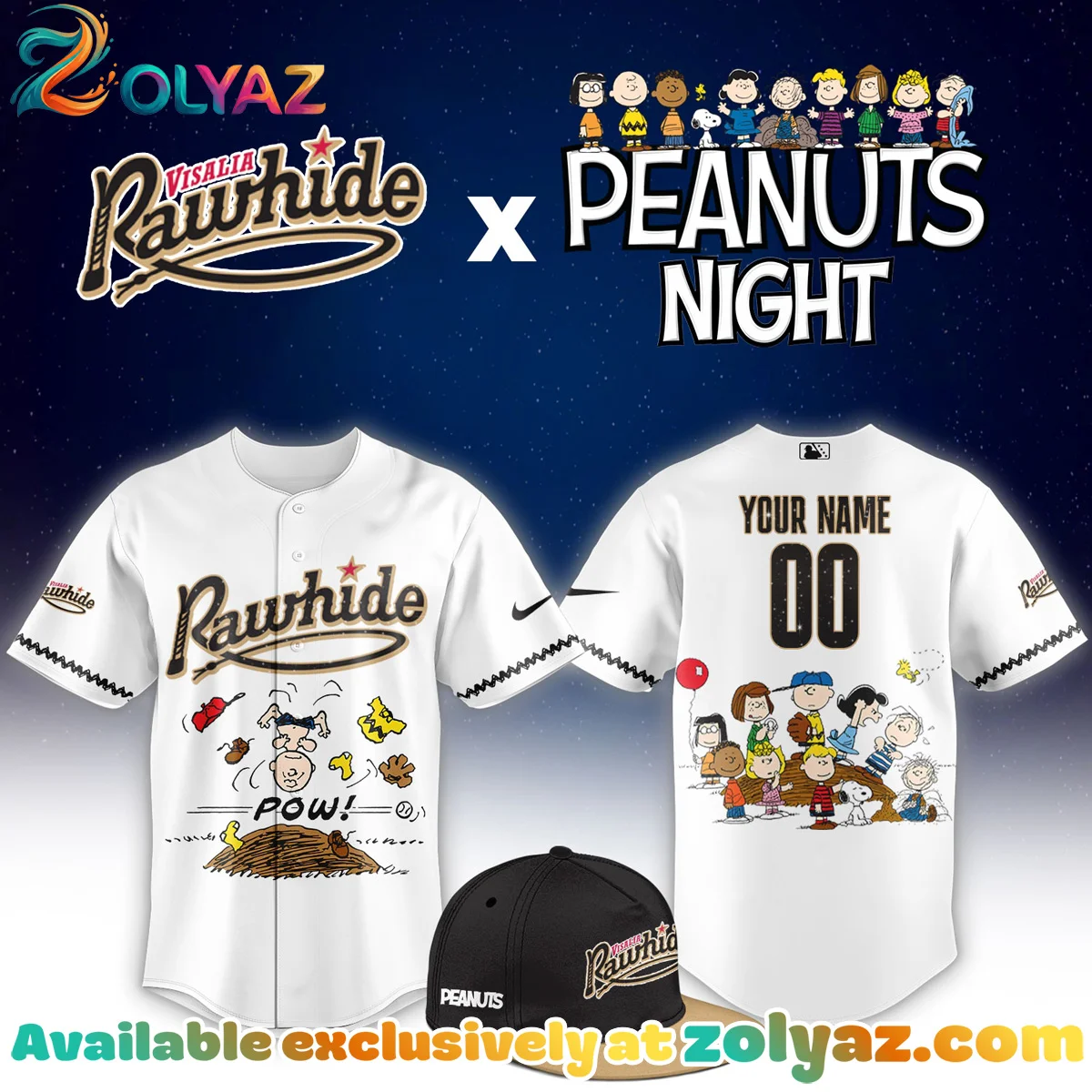 Visalia Rawhide x Peanuts Jersey
