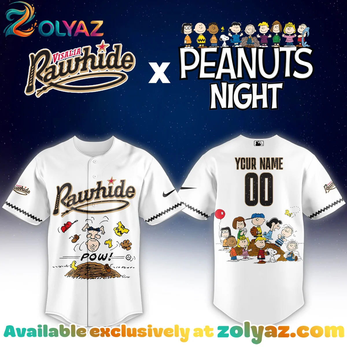 Visalia Rawhide x Peanuts Jersey Visalia Rawhide x Peanuts Jersey