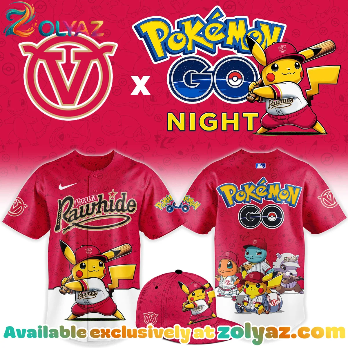 Visalia Rawhide Pokemon GO Night Jersey