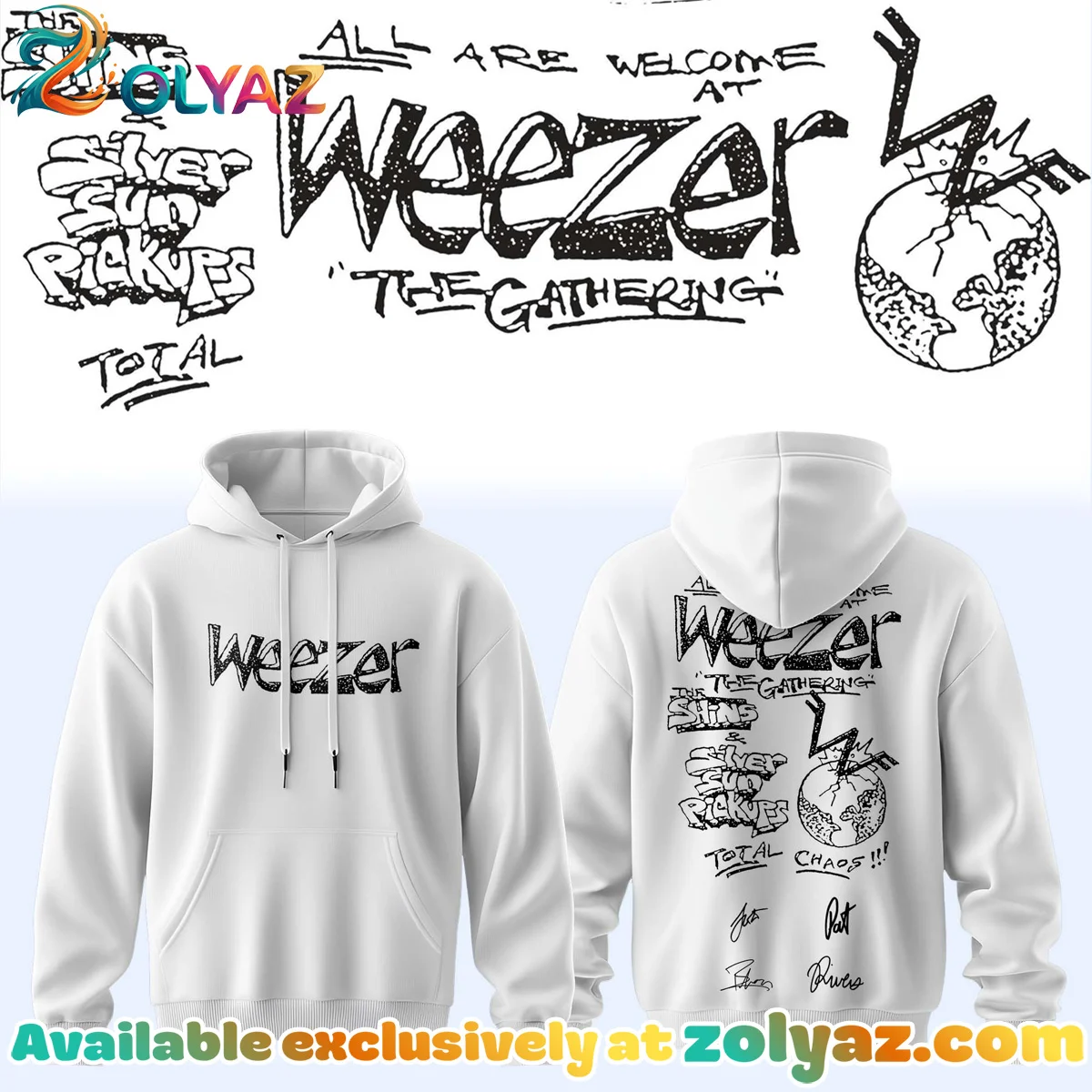 Weezer THE GATHERING WORLD WIDE Signature Shirt & Hoodie [Batch 1]