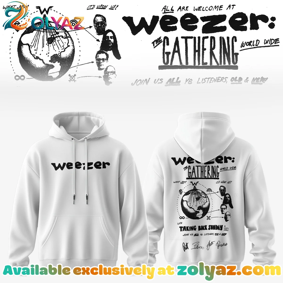 Weezer THE GATHERING WORLD WIDE Signature Shirt & Hoodie - Part 2
