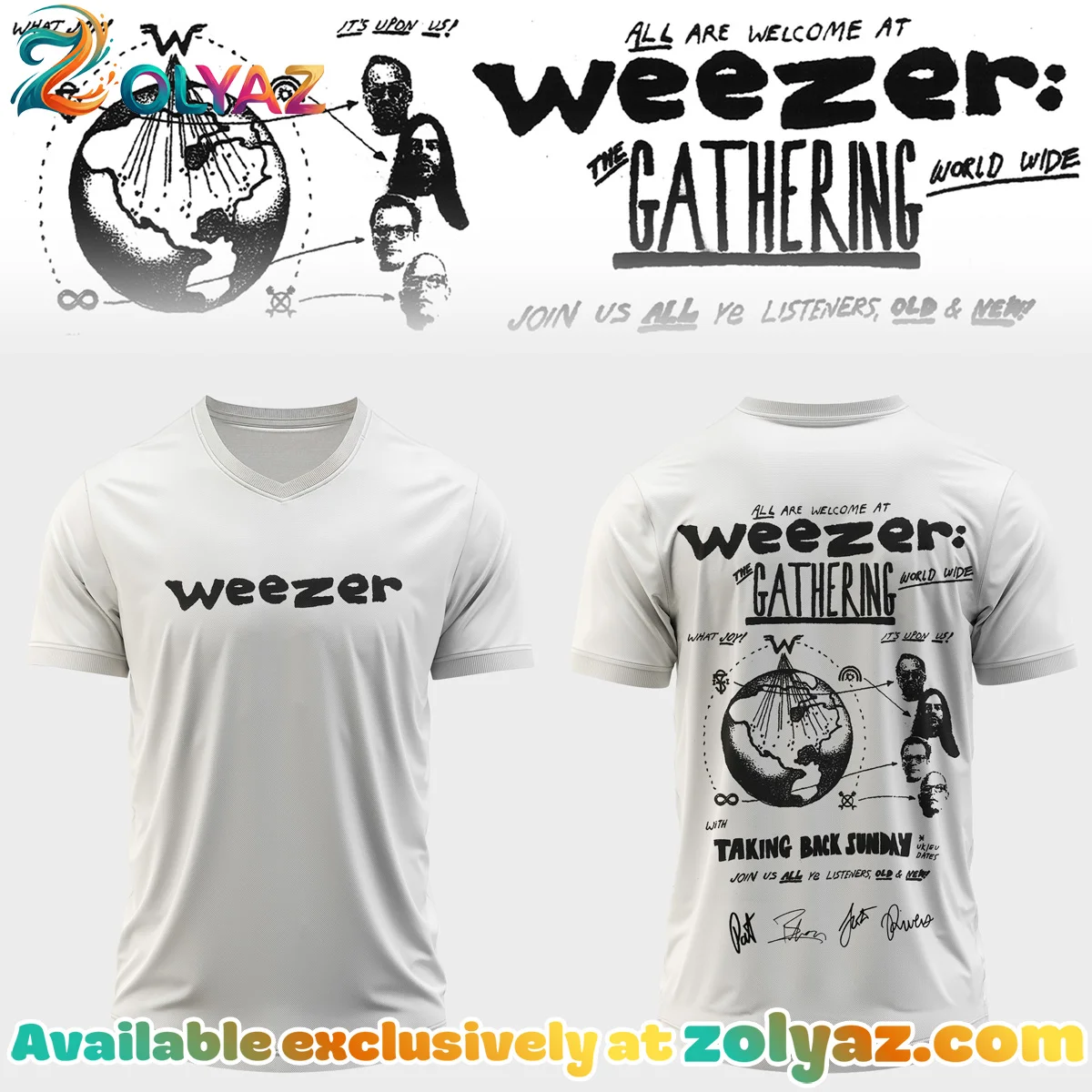 Weezer THE GATHERING WORLD WIDE Signature Jersey (Style 7)