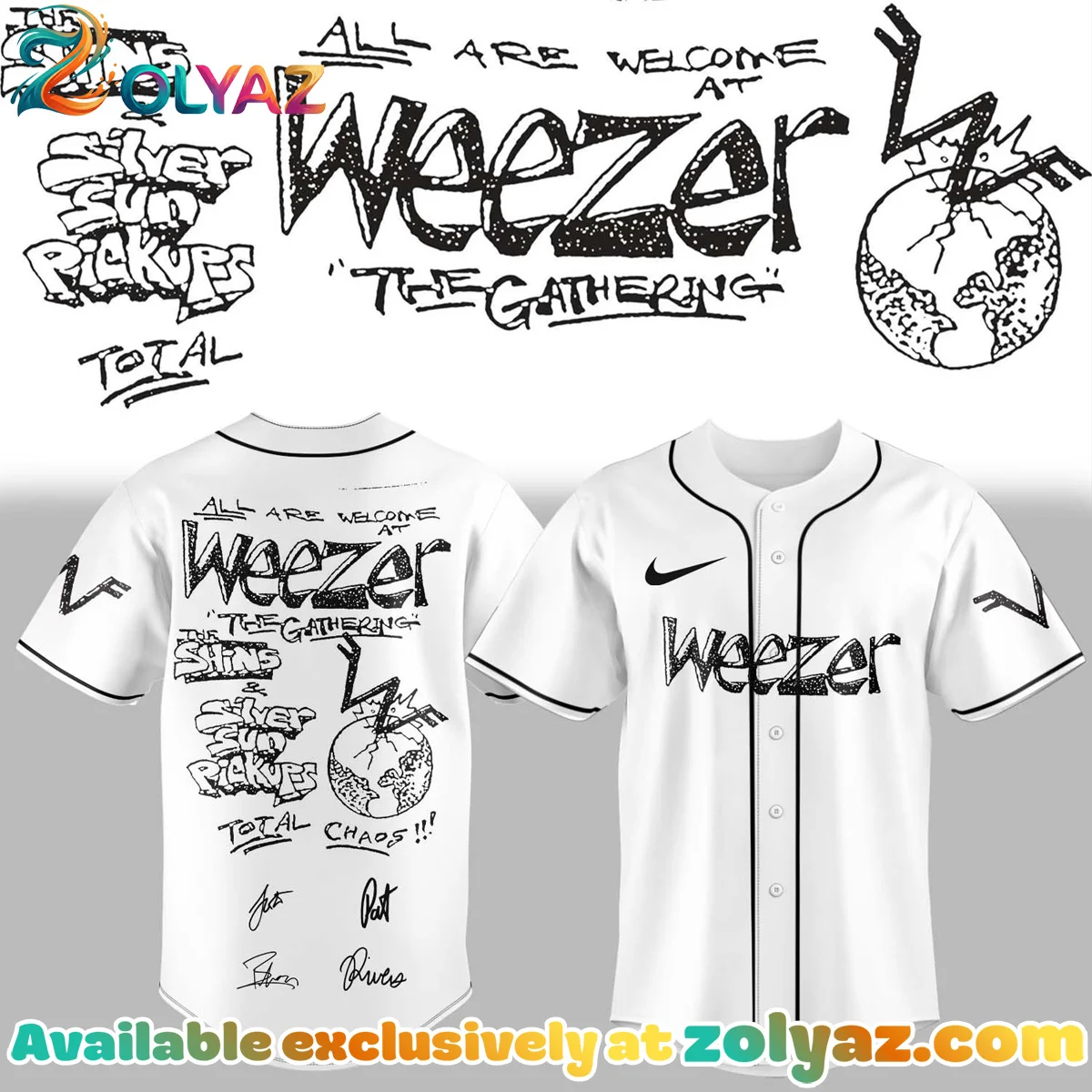 Weezer THE GATHERING WORLD WIDE Signature Jersey - Variant 6