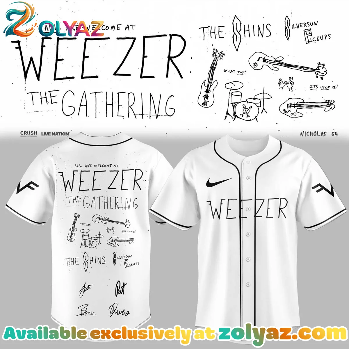 Weezer THE GATHERING WORLD WIDE Signature Jersey [Drop 6]