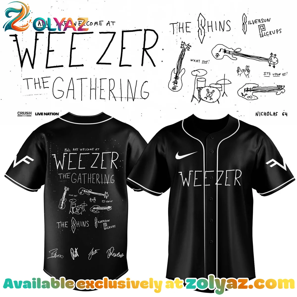 Weezer THE GATHERING WORLD WIDE Signature Jersey [Batch 8]