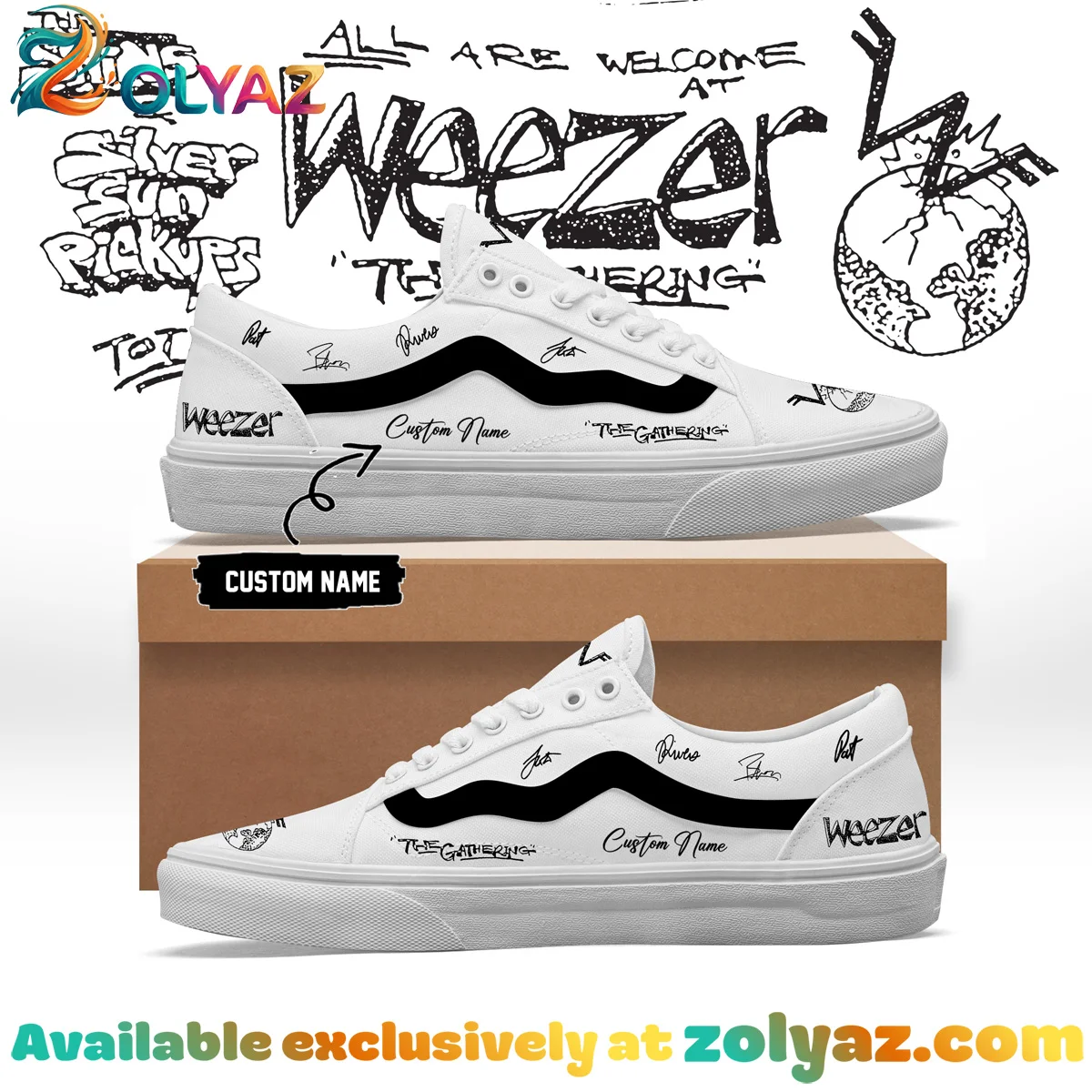 Weezer THE GATHERING WORLD WIDE Signature Custom Air Force 1 & Jordan 1 Shoes - Part 1