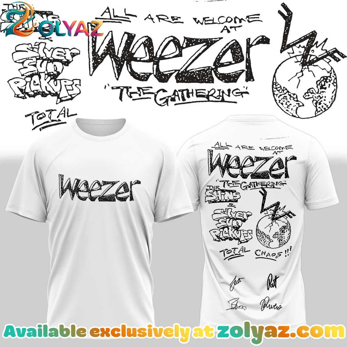 Weezer THE GATHERING WORLD WIDE Signature T-Shirt & Hoodie - Variant 19