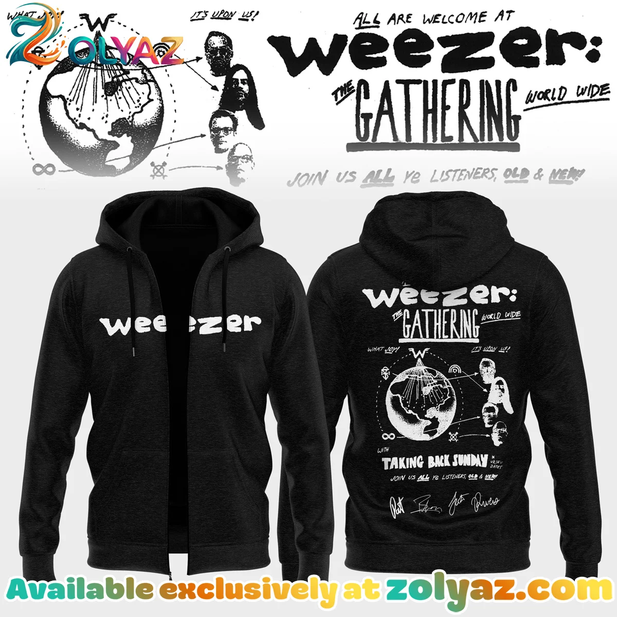 Weezer THE GATHERING WORLD WIDE Signature Shirt & Hoodie - Part 22