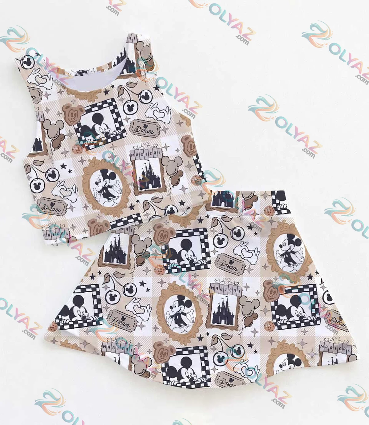 Mickey Mouse Checkered Activewear Set