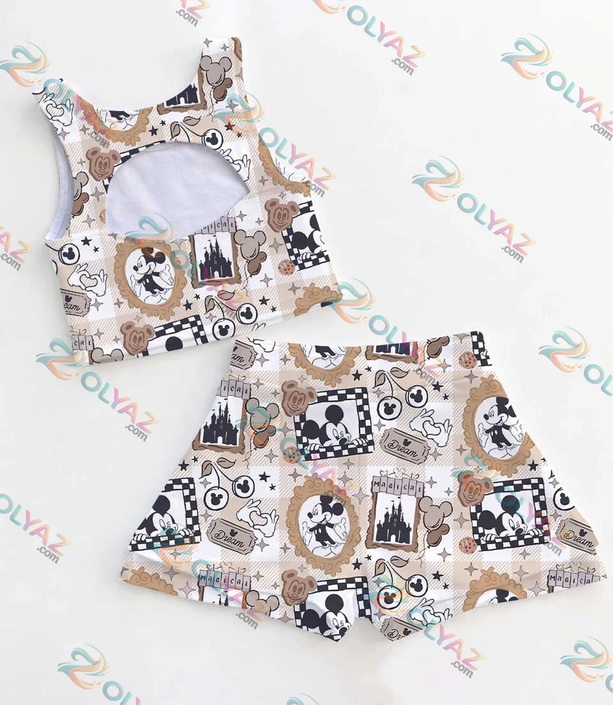Mickey Mouse Checkered Activewear Set Mickey Mouse Checkered Activewear Set