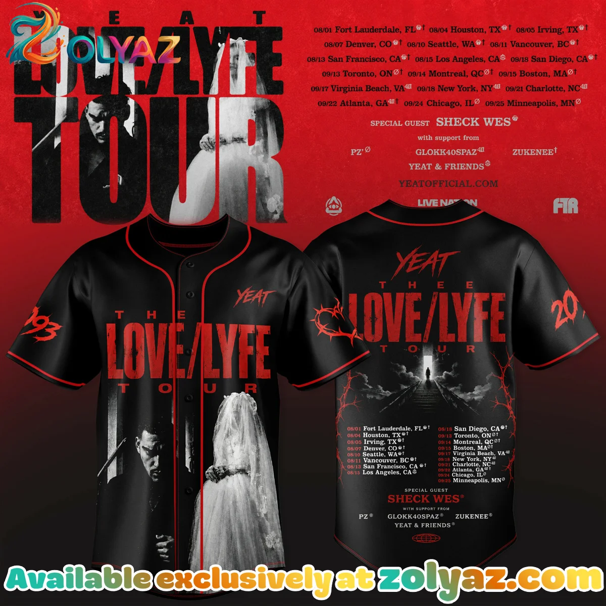 YEAT LOVELYFE TOUR Jersey (Design 1)