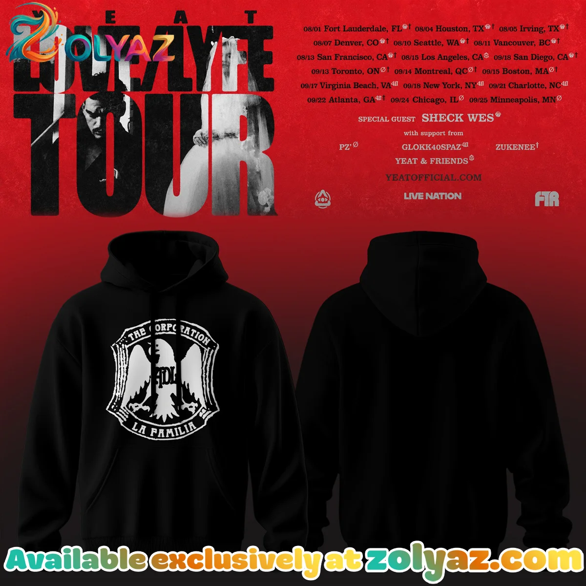 YEAT LOVELYFE TOUR Shirt & Hoodie (Design 5)