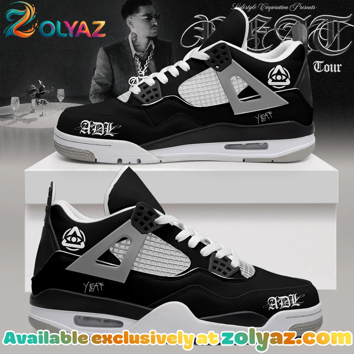 YEAT LOVELYFE Tour Signed Custom Air Force 1 & Jordan 1 Shoes (Release 4)