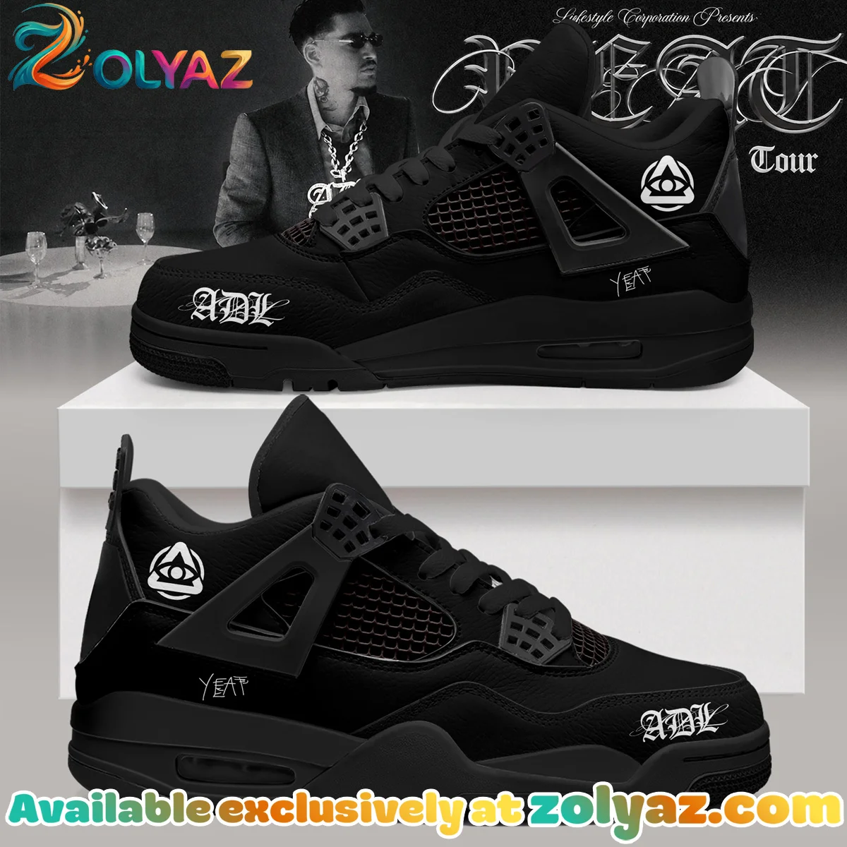 YEAT LOVELYFE Tour Signed Custom Air Force 1 & Jordan 1 Shoes (Design 5)