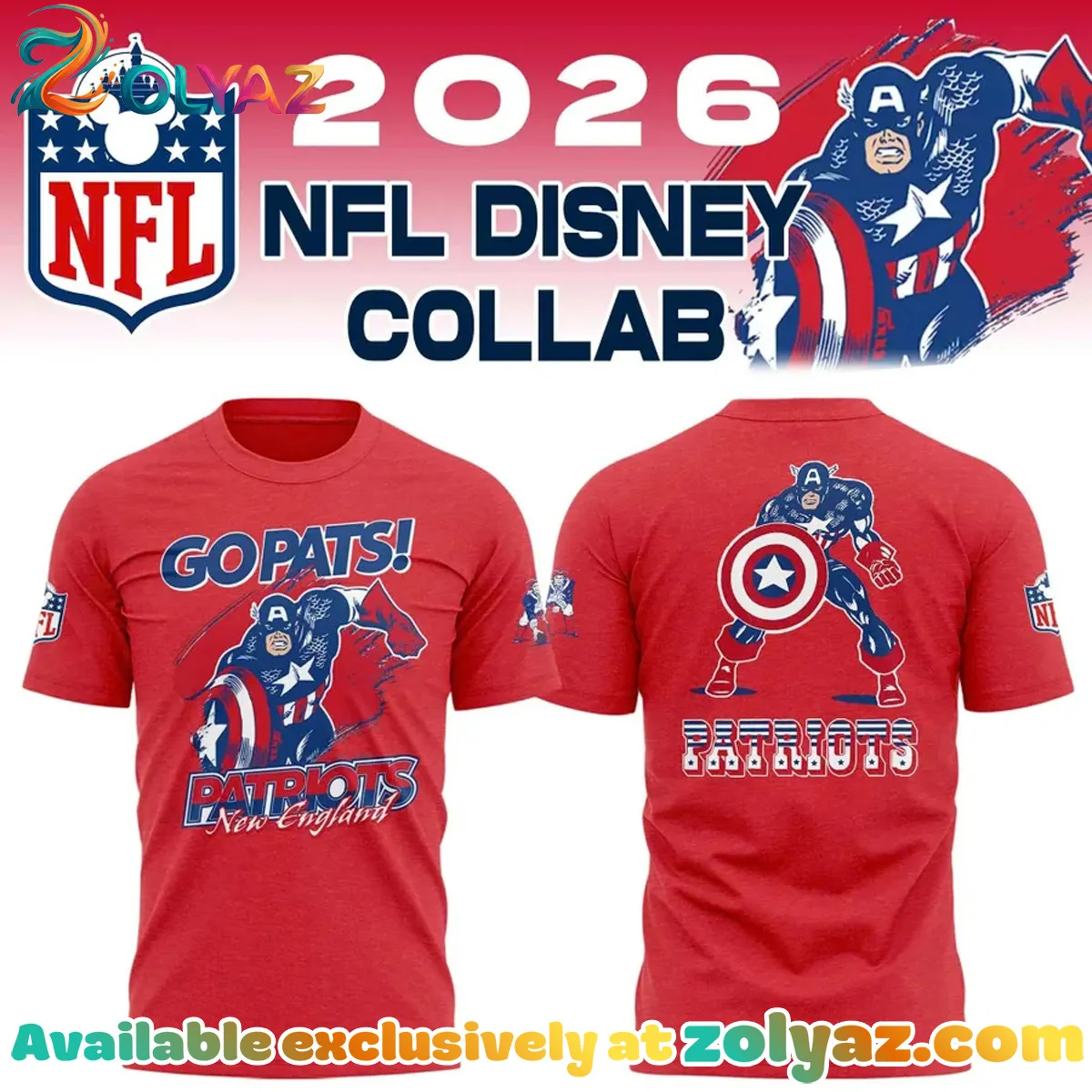 Disney x Patriots T-Shirt & Hoodie (Design 4)