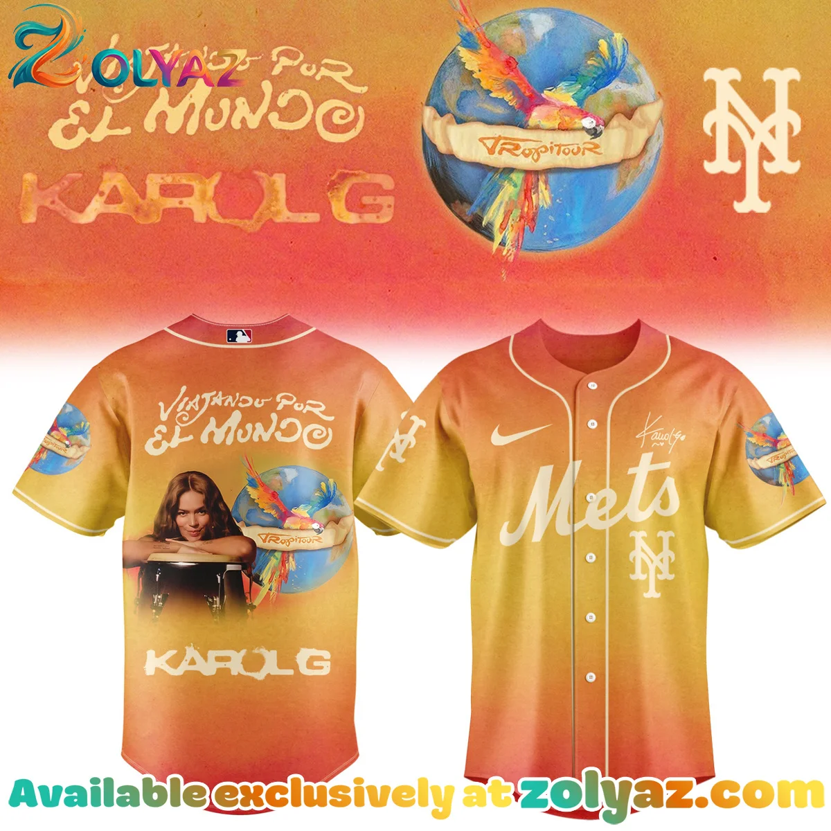 MLB x Karol G VIAJANDO POR EL MUNDO TROPITOUR Signature Jersey (Release 1) MLB x Karol G VIAJANDO POR EL MUNDO TROPITOUR Signature Jersey (Release 1)