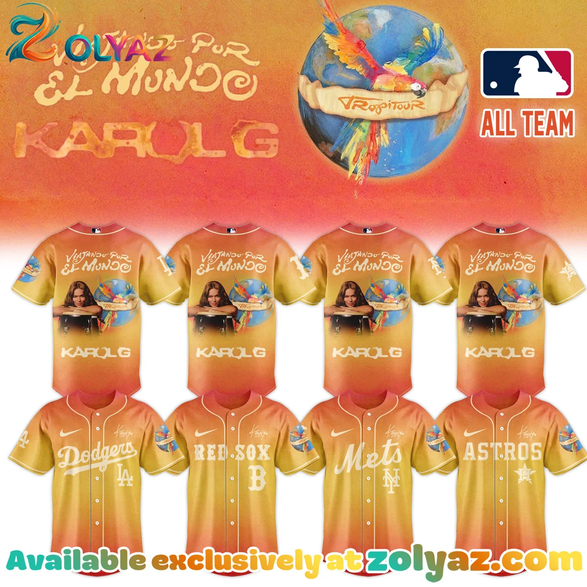 MLB x Karol G VIAJANDO POR EL MUNDO TROPITOUR Signature Jersey (Release 1)